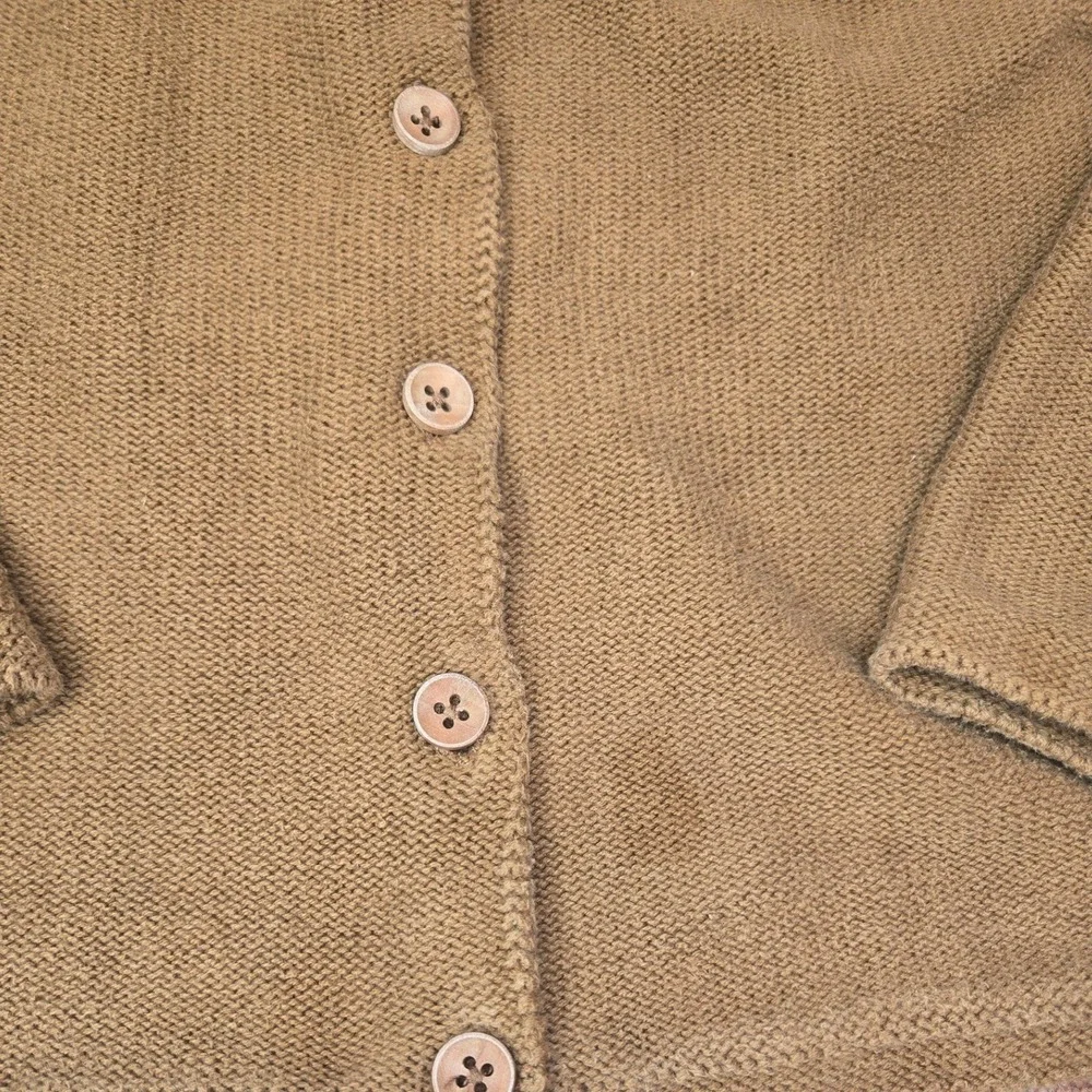 Jamie Kay 4Y Girl's Cardigan Camel Brown Sweater Long Sleeve Button 100% Cotton